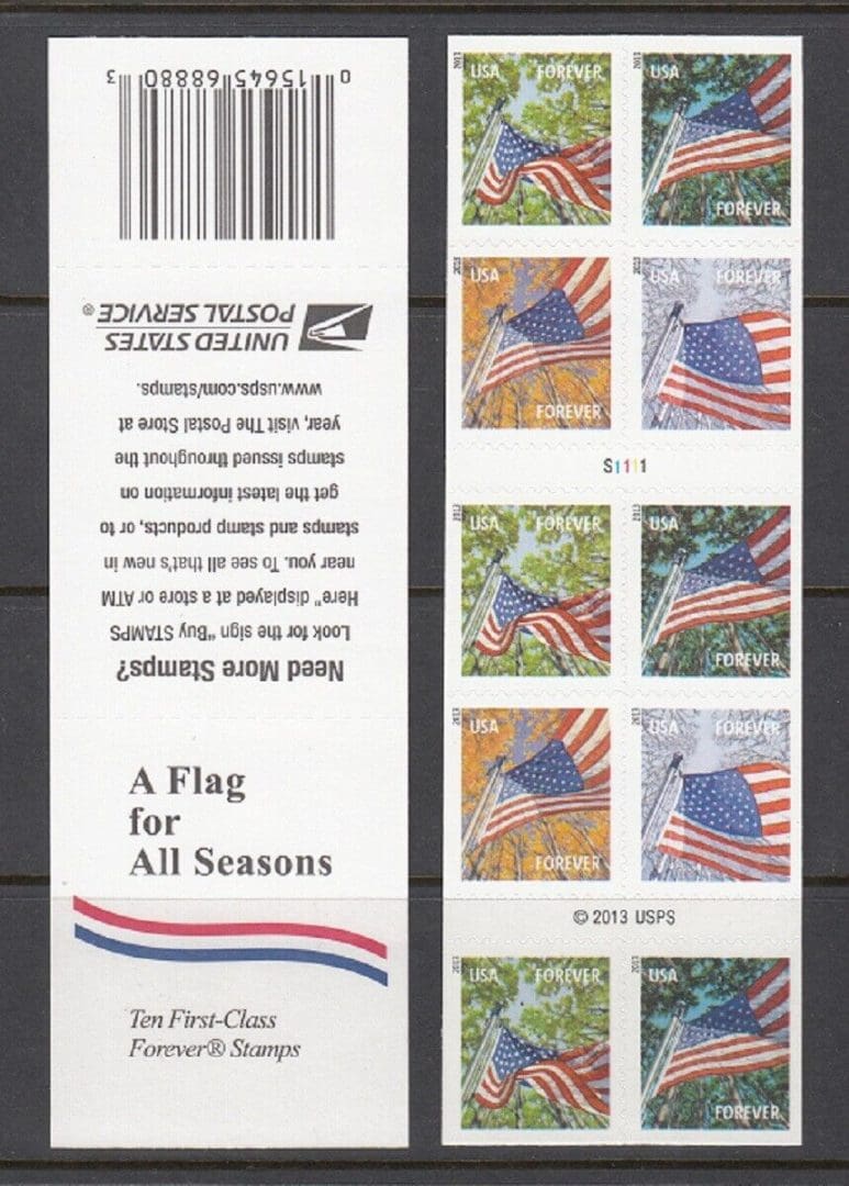 Mint US Flags Booklet Pane of 20 Forever Stamps Scott# 5659a (MNH)