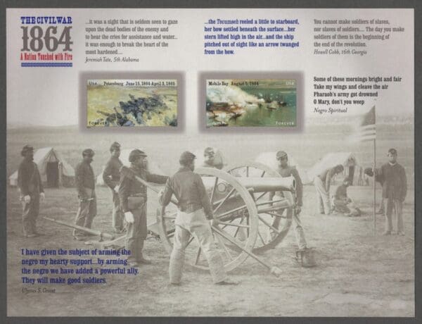 Scott# 4910b -4911b "CIVIL WAR 1864" NO DIE CUT SOUVENIR SHEET (12)