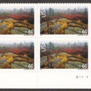Scott# C138B "ARCADIA NATIONAL PARK" S/A PLATE BLOCK (4) (2005 YEAR DATE)