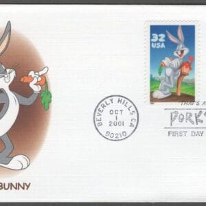 Scott# 3137-3534 "LOONEY TUNES PORKY & FRIENDS" FLEETWOOD SPECIAL CANCELS FDC SET