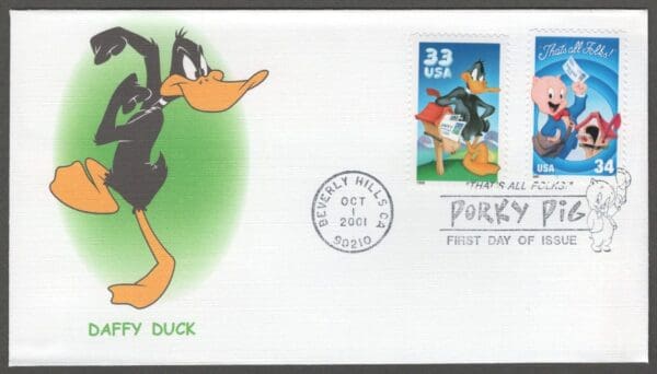 Scott# 3137-3534 "LOONEY TUNES PORKY & FRIENDS" FLEETWOOD SPECIAL CANCELS FDC SET - Image 4