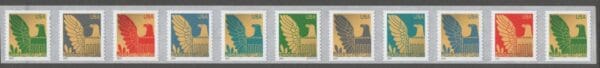 Scott# 3792 to 3801 "AMERICAN EAGLES" TRUE PNC STRIP (11) S# 1111111