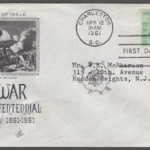 Scott# 1178 "FORT SUMTER" ARTCRAFT FIRST DAY COVER