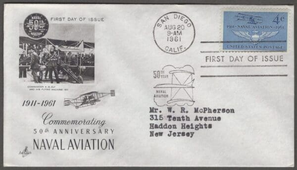 Scott# 1185 "NAVAL AVIATION" ARTCRAFT FIRST DAY COVER