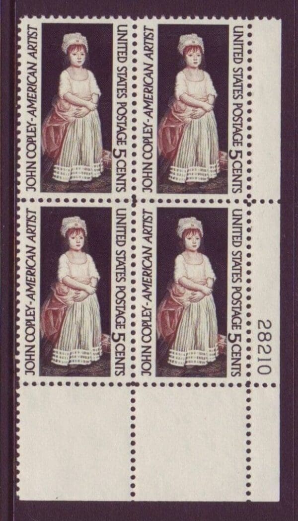 Scott# 1273 "ELIZABETH C COPLEY - ARTIST" MNH PLATE BLOCK (4)