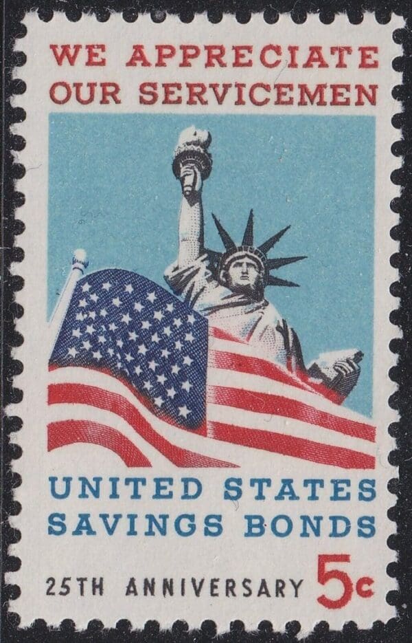 Scott# 1320 "LIBERTY & OLD GLORY" MNH, NICELY CENTERED