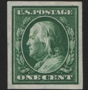 Scott# 343 FRANKLIN, MINT IMPERF, DLWMK, VERY NICELY CENTERED