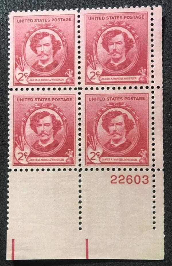 Scott# 885 "JAMES A McNEILL - FAMOUS AMERICAN" PLATE BLOCK (4) MNH