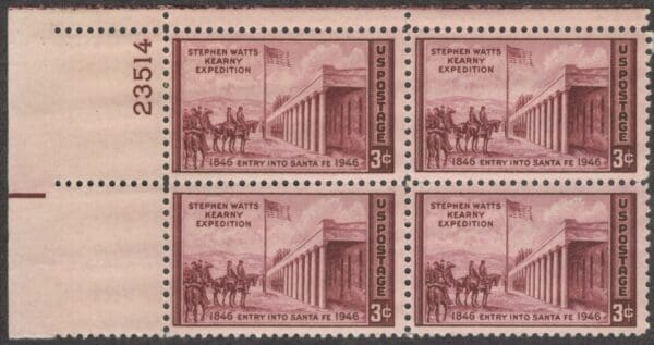 Scott# 944 "KEARNY EXPEDITION" PLATE BLOCK (4) MNH, NICELY CENTERED