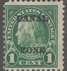 Scott# 71 CANAL ZONE "FRANKLIN" MINT PREVIOUSLY HINGED SINGLE
