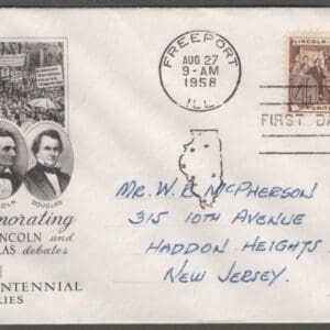 Scott# 1115 "LINCOLN DOUGLAS DEBATE" ARTCRAFT FIRST DAY COVER