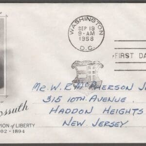 Scott# 1117 "LAJOS KOSSUTH" ARTCRAFT FIRST DAY COVER