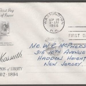 Scott# 1118 "LAJOS KOSSUTH" ARTCRAFT FIRST DAY COVER