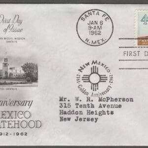 Scott# 1191 "NEW MEXICO STATEHOOD" ARTCRAFT FIRST DAY COVER