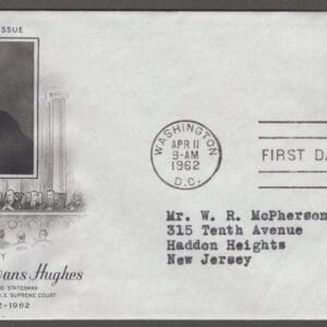 Scott# 1195 "CHARLES E HUGHES-N.Y. GOVERNOR" ARTCRAFT FIRST DAY COVER