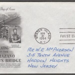 Scott# 1258 "VERRAZANO BRIDGE" ARTCRAFT FIRST DAY COVER