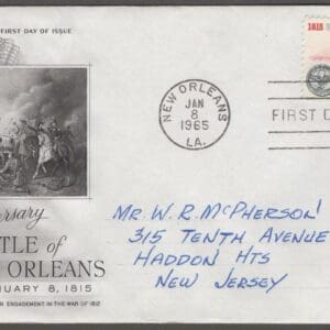 Scott# 1261 "BATTLE OF NEW ORLEANS" ARTCRAFT FIRST DAY COVER