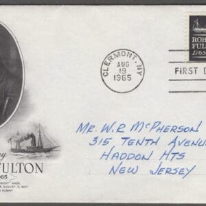 Scott# 1270 "ROBERT FULTON & THE CLERMONT" ARTCRAFT FIRST DAY COVER