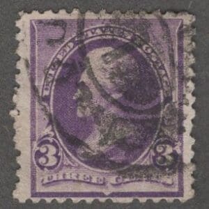 Scott# 221 "JACKSON" USED, DOUBLE OVAL CANCEL, NICELY CENTERED