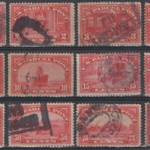 Scott#s Q1-Q12 "PARCEL POST STAMPS" COMPLETE SET, USED