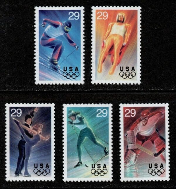 Scott# 2807-11 "WINTER OLYMPICS" MNH SINGLES SET (5) NICELY CENTERED