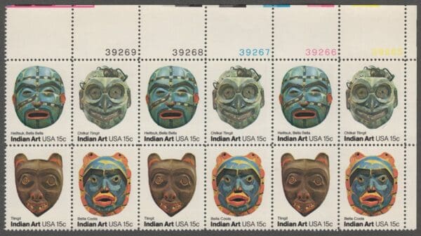 Scott# 1834-37 AMERICAN FOLK ART PLATE BLOCK (12) MNH, NICELY CENTERED