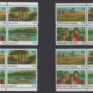 Scott# 2160-63 "YMCA-INTERNATIONAL YOUTH YEAR" MNH MATCHED PLATE BLOCKS (4) SET