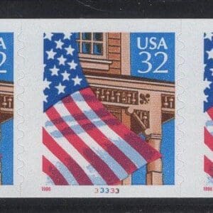 Scott# 2915A "FLAG OVER PORCH" MNH PNC5 P# 33333, NICELY CENTERED