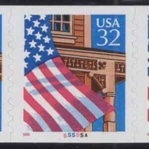Scott# 2915A "FLAG OVER PORCH" MNH PNC5 P# 55555A, NICELY CENTERED