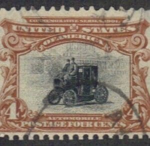 Scott# 296 "PAN AMERICAN-AUTOMOBILE" USED, WITH VARIOUS CANCELS