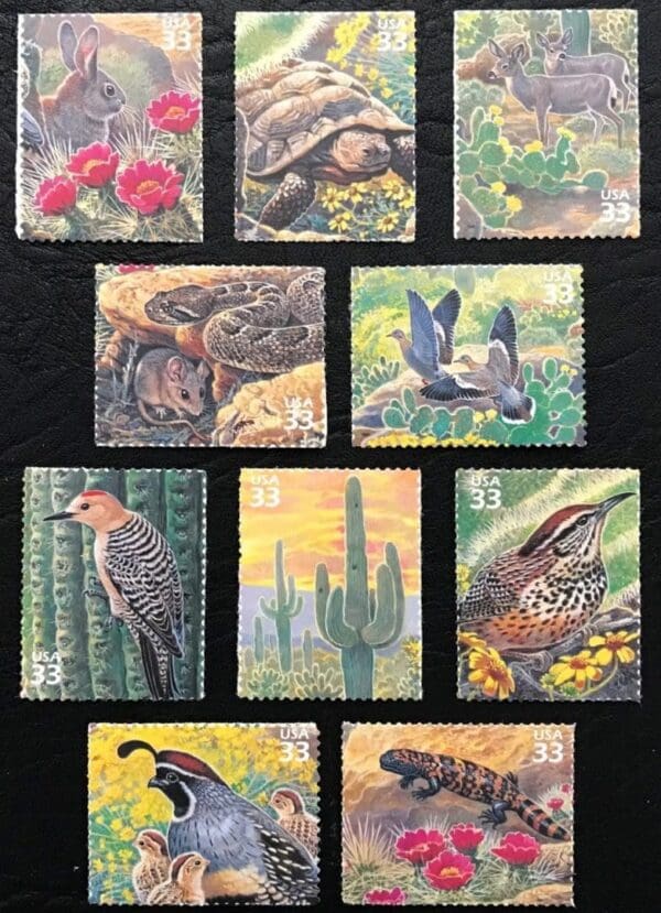 Scott# 3293 "SONORAN DESERT" NATURE OF AMERICA SERIES SINGLES SET (10) MNH