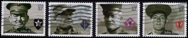 Scott# 3961-64 "DISTINGUISHED MARINES" USED SINGLES SET (4)