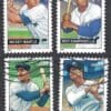 Scott# 4080-83 "BASEBALL SLUGGERS" USED SINGLES SET (4) NICELY CENTERED