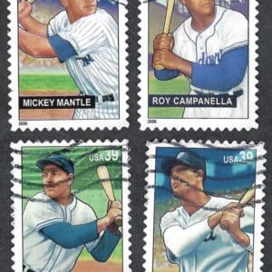 Scott# 4080-83 "BASEBALL SLUGGERS" USED SINGLES SET (4) NICELY CENTERED