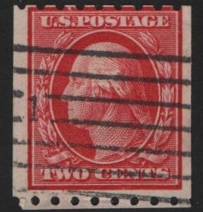 Scott# 391 "WASHINGTON" USED SLW PERF 8.5 COIL, 7 BAR GRID CANCEL