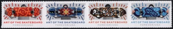 Scott# 5763-66 "ART of the SKATEBOARD" MNH HORIZONTAL STRIP (4)