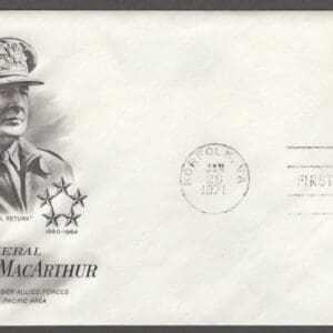Scott# 1424 "DOUGLAS MacARTHUR-GENERAL" ARTCRAFT UNADDRESSED FDC