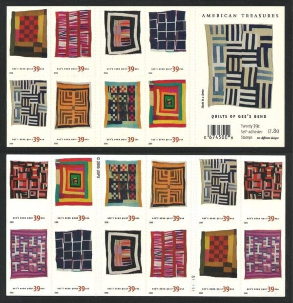 Scott# 4089-98 (4098b) "QUILTS of GEE'S BEND" COMPLETE MNH BOOKLET PANE (20)