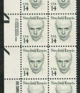 Scott# 1856 "SINCLAIR LEWIS" MNH PLATE STRIP (20) WITH FLOATING PLATE #