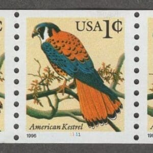 Scott# 3044 "AMERICAN KESTREL" MNH LARGE DATE PNC5 P#1111 YMCB F PRESS