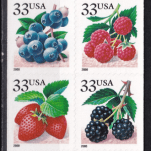 Alternative view of Scott# 3294d-97d "FRUIT BERRIES" (2000) UNFOLDED BOOKLET PANE (20) MNH