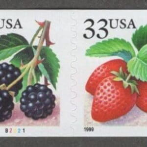 Scott# 3302-05 "FRUIT BERRIES" PNC STRIP (8) MNH WITH PLATE# B2221