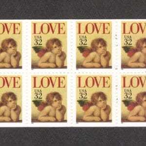 Scott# 2959A "LOVE STAMP" MNH BOOKLET PANE (10) PLATE #1 WITH COVER