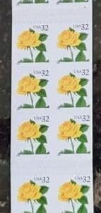 Scott# 3049d (BK242) "YELLOW ROSE" MNH VENDING BOOKLET PANE (30) # S1111