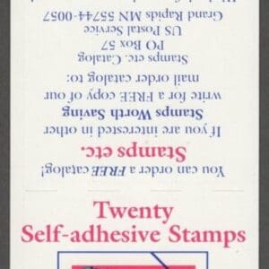 Scott# 3122a "STATUE of LIBERTY" S/A BOOKLET PANE (20) PLATE # V1111 - Image 2