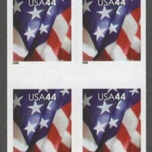 Scott# 4396a "US FLAG" MNH UNFOLDED BOOKLET PANE (10) PLATE # V1111