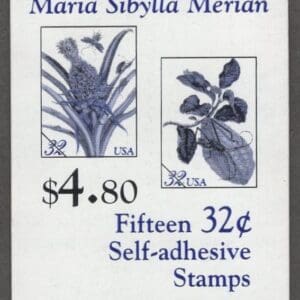 Scott# BK261, 3128b-29b "BOTANICAL PRINTS" MNH UNEXPLODED BOOKLET (15)