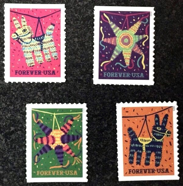 Scott# 5812-15 "PINATAS" MNH BOOKLET SINGLES SET (4)