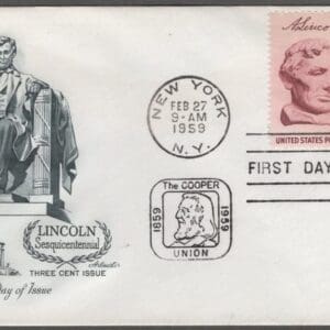 Scott# 1114 "BUST OF ABE LINCOLN" ARTMASTER FIRST DAY COVER