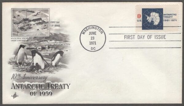 Scott# 1431 "MAP OF ANTARCTICA" ARTCRAFT FIRST DAY COVER